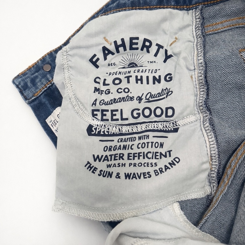 Faherty Light Blue Wide-Leg Jeans - Picture 13 of 16